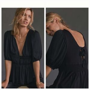 Anthropologie Dolan Cut Out V Neck Top